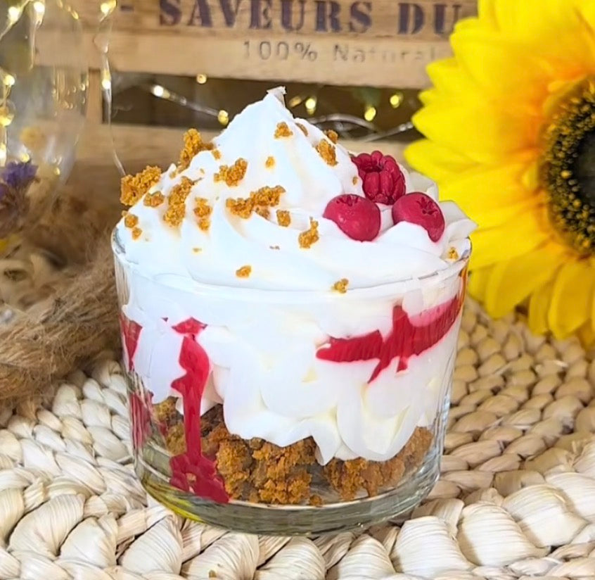 Bougie gourmande Cheesecake fruits rouges